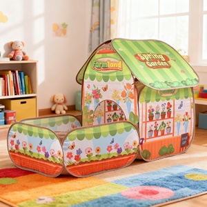 <span class=keywords><strong>Tente</strong></span> <span class=keywords><strong>de</strong></span> jeu pliable et portable pour enfants, aire <span class=keywords><strong>de</strong></span> jeux pour enfants, <span class=keywords><strong>tente</strong></span> pop-up, jouet en peluche, grande taille pour 5 enfants, fête en plein air dans le <span class=keywords><strong>jardin</strong></span> - Product Image 1