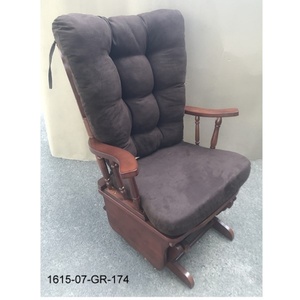 Fauteuil à bascule confortable en bois massif avec repose-pieds et chaise de salon moderne pour la maison, le bureau ou l'appartement - Product Image 1
