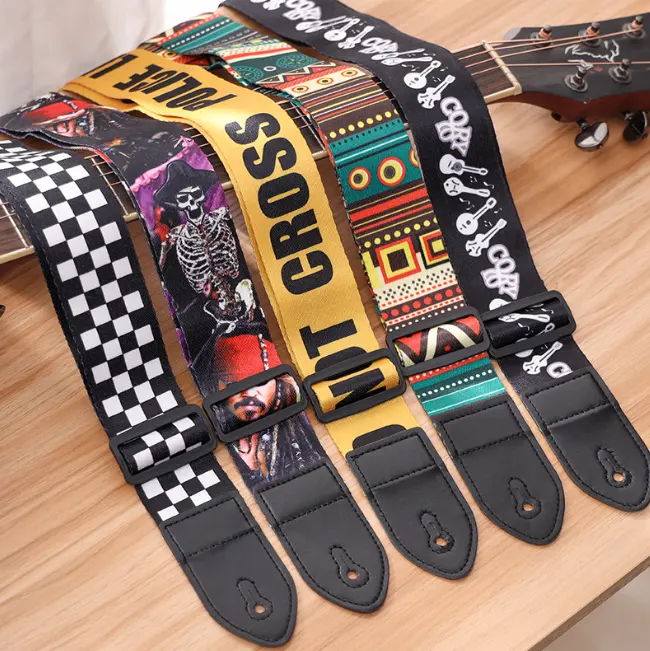 Guitar Strap Electric And Acoustic Guitar Belt High Quality Hot Selling New Design Wholesale Custom Bass Guitar Straps