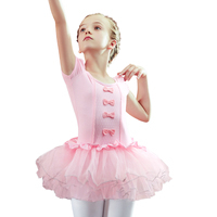 Justaucorps de ballet à manches courtes pour filles, tenue de danse tutu, robe de ballerine avec jupe, costumes de danse pour tout-petits et enfants