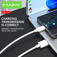 Câbles de charge rapide USB MAIMI X59 en matériau TPE, 1 m, cuivre pur, cœur de fil 6A, blanc, type C, câble de transmission de données et de charge