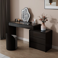 Table de maquillage en bois massif, style nordique simple, avec rangement intégré, table de toilette de luxe légère