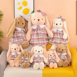 AIFEI TOY Wholesale Cartoon Little Rabbit Plush Toy Long Ear Doll Skirt Girl Comfort Pillow Birthday Gift