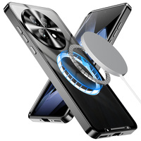 Serrure conception magnétique métal pare-chocs cadre étui pour OnePlus 13 12 11 clair givré PC caméra lentille protecteur couverture arrière