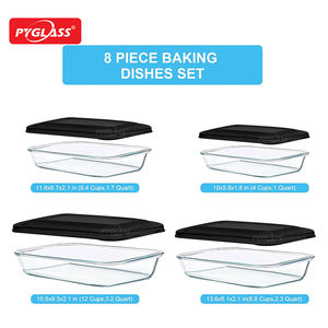Pyglass <span class=keywords><strong>plat</strong></span> <span class=keywords><strong>de</strong></span> <span class=keywords><strong>cuisson</strong></span> en verre transparent à haute teneur en borosilicate pour four <span class=keywords><strong>plat</strong></span> <span class=keywords><strong>de</strong></span> <span class=keywords><strong>cuisson</strong></span> oblong casserole rectangulaire ustensiles <span class=keywords><strong>de</strong></span> <span class=keywords><strong>cuisson</strong></span> en verre - Product Image 2