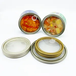 Tin Can lid #300 Retort Round Transparent Peel off End For Canned Fish, Tuna, Seafood Factory