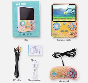 Mini consola de videojuegos portátil para niños G6, reproductor de juegos con pantalla de 3,5 pulgadas, juegos 666 en 1, <span class=keywords><strong>dos</strong></span> jugadores, Gamepad, batería de 6000mAh - Product Image 6