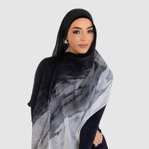 ผ้าพันคอโมดอลพิมพ์ลายดอกไม้ลายหินอ่อน2025ผ้าโพกหัวแบบชาติพันธุ์นิ่มสำหรับผู้หญิงมุสลิมผ้าฝ้ายเรยอนผ้าคลุมไหล่ดีไซน์ใหม่ - Product Image 1