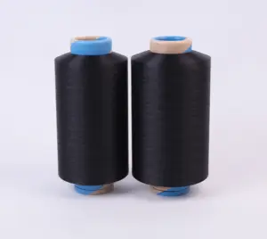 excellent quality 70D/24F/2 SD dope dyed black Nylon 6 color yarn DTY for knitting and weaving