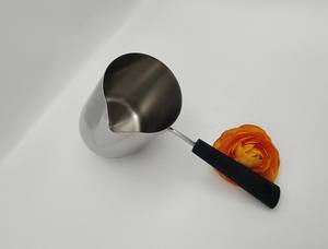 Teko susu Stainless Steel 600ml, dengan pegangan terisolasi, pegangan panjang, teko kopi cangkir susu cerat bentuk V - Product Image 6