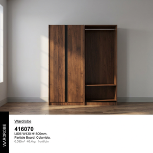 Armoire en bois à 2 portes de couleur unie, meubles pour garde-robe, rangement de planches à particules, longue tenue 416070, pour maison, bureau, malaisie - Product Image 3