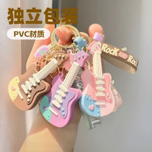 Creative <b>Mini</b> Guitar Silicone Rubber Keychain Small Gift for Women and Couples Car Pendant Bag Promotional Key Chains - Product Image 3