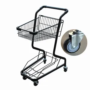 Wholesale Double-Decker Multi-functional Small Shopping Trolley Carts With Wheels