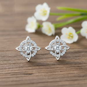 Pendientes de Plata 925 con Diseño de Nudo de Bruja, Estilo <span class=keywords><strong>Manga</strong></span> Europeo y Americano, Venta al Por Mayor - Product Image 4