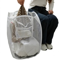 Lot de 2 paniers à linge pliables en coton avec poignées, 36*36*60 cm, portables pour la chambre des enfants, le dortoir et les voyages (noir)
