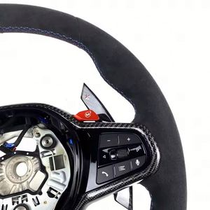 Volante Deportivo <span class=keywords><strong>M</strong></span> Sport con Calefacción y Revestimiento de Gamuza Compatible con <span class=keywords><strong>BMW</strong></span> M3 M4 M5 M6 X3 X4 X5 X6 X7 <span class=keywords><strong>X8</strong></span> G01 G12 G20 G30 G80 G82 330i M340i - Product Image 6