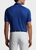 Custom Logo Hoge Kwaliteit Luxe Sneldrogende Prestaties Blauw Mannen Golf T-shirt Polo Met Pocket Bamboe