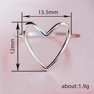 Cincin Wanita, tahan air tidak ternoda 18K PVD emas Stainless Steel minimalis bentuk hati cincin polos - Product Image 4