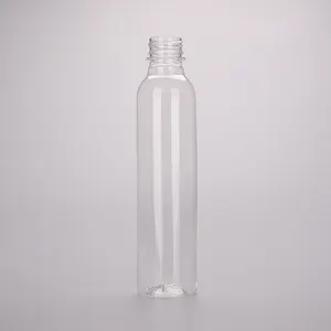 En ucuz doğal plastik şişe 250ml 300ml 500ml suyu kullanımı gıda sınıfı PET malzeme plastik meyve suyu şişesi kapaklı