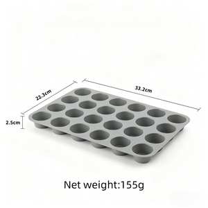 <span class=keywords><strong>Moule</strong></span> à muffins en <span class=keywords><strong>silicone</strong></span> gris 24 cavités, antiadhésif, qualité alimentaire, pour <span class=keywords><strong>mini</strong></span>-cupcakes, muffins, biscuits - Product Image 2