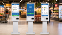 Supermarkt Zelfbestelkiosk NFC Contactloze Betaling Ondersteuning Gezichtsherkenning voor Vers Fruitmarkt voor Verkopersmodel 880