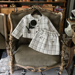 Ensemble 2 pièces élégant style européen Baihui pour enfants : Robe de princesse et tenue de demoiselle d'honneur pour anniversaire, collection automne - Product Image 3