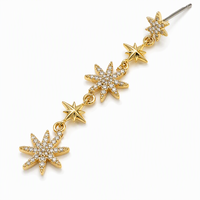 Mylove Maßgefertigter Schmuck Messing Vergoldete Micro-Pavé Zirkon Stern Ohrhänger für Damen Hochzeit Party Modeschmuck
