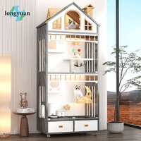 Villa pour chat en bois personnalisable de luxe moderne avec éclairage LED, grande cage intérieure pour animaux de compagnie, maison pour chat chaude et luxueuse, mobilier haut de gamme