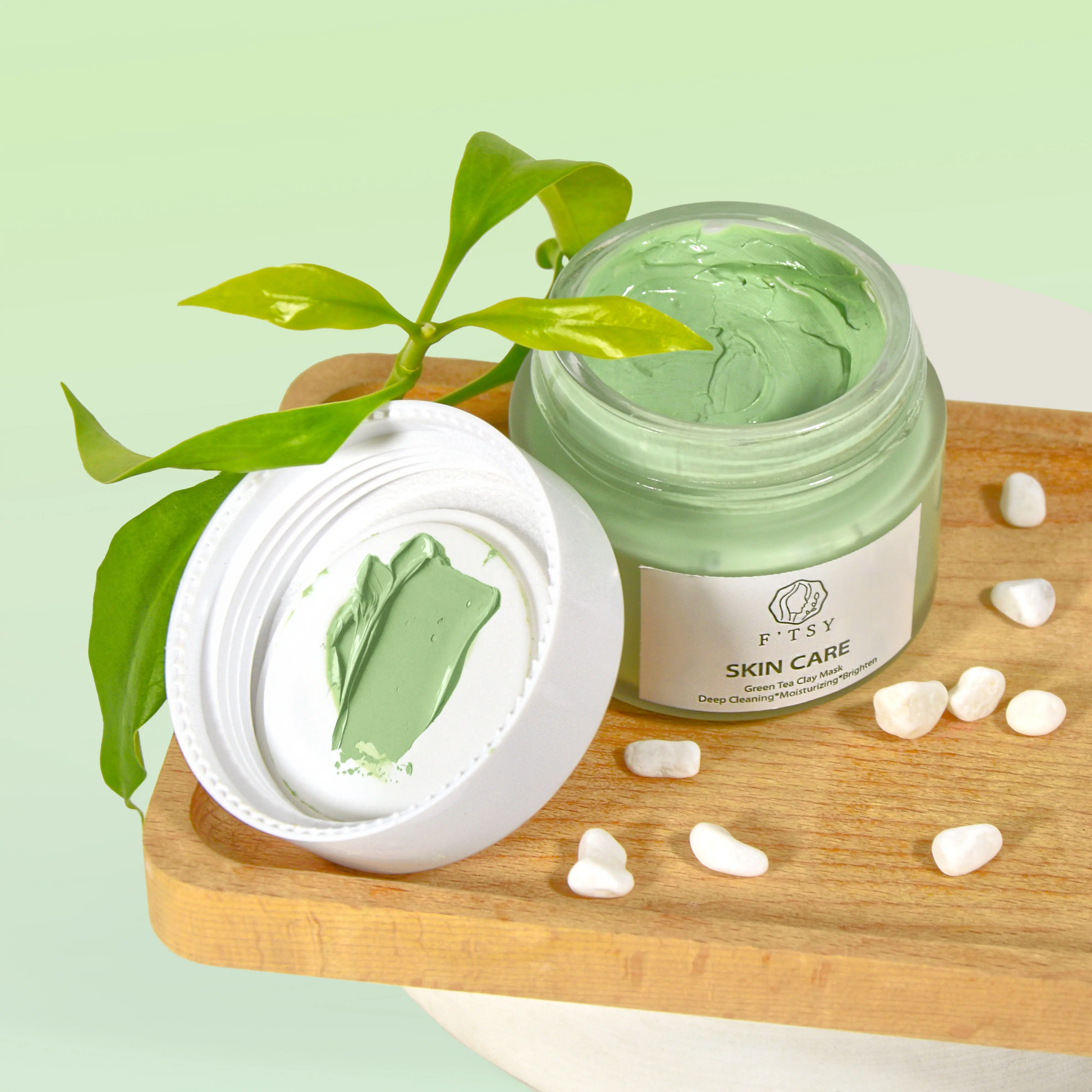 OEM Purifying Matcha Green Tea Clay Mask Cleansing Detox Brightening Faciak Mud Mask