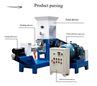 Machines de traitement des aliments automatiques en acier inoxydable, mélangeur, broyeur, extrudeuse pour ferme piscicole, 220V, usine d'aliments pour poissons utilisée
