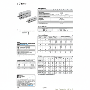 Pièces pneumatiques de CDU25-25D de cylindre de bâti libre de SMC Pneumatics - Product Image 1