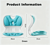 Coussin de siège ergonomique avec support de posture, dossier et ouvertures ventilées pour le bureau, la maison, les voyages et le travail