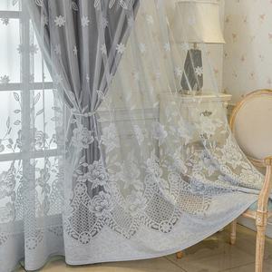 Fabricante al por mayor de lujo de estilo europeo ventana bordada cortinas de encaje transparente café Beige gris sala de estar decorar cortina - Product Image 6