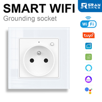 Prise intelligente Wi-Fi française 16A avec indicateur LED et bouton marche/arrêt, prise intelligente et multiprises