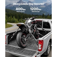 Sangles à cliquet auto-rétractables de 1 pouce x 3 m avec crochet en S, 1200 lb, en polyester, certifiées CE, pour camion, remorque, moto, vélo
