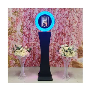 مخصص شعار دليل led مصباح مصمم على شكل حلقة الدورية التجوال طابعة يمكن توصيل selfie photobooth باد ماكينة غرفة التصوير