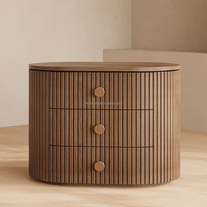 Ferly đương đại đầy đủ đồ nội thất phòng ngủ đặt sồi đóng cửa đầu giường với ngăn kéo Bàn Cạnh Giường ngủ để sử dụng nhà - Product Image 2