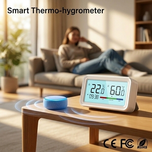 Termohigrómetro Inteligente Tuya, Actualización de Datos de Humedad en Tiempo Real, Calibración Manual, Monitoreo Remoto por Aplicación, Exportación de Historial, <span class=keywords><strong>Correo</strong></span> Electrónico, Blanco - Product Image 1