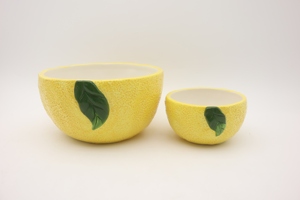Plat de service en céramique à 3 compartiments en forme de citron, plateau à apéritif en forme de fruit, plateau à collation pour <span class=keywords><strong>dîner</strong></span> de fête, 28x11x4cm - Product Image 5