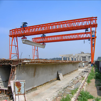 Grue portique à double poutre robuste de 30 à 100 tonnes, type rail anti-vent pour la construction de ponts