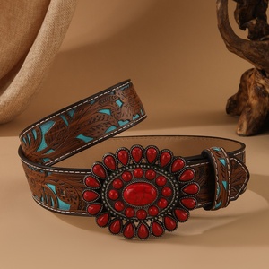 Cinturón de Aleación de Alta Calidad con Patrón Geométrico para Mujer, Estilo Bohemio Europeo Americano, Novedad para Comercio Exterior, Moda Nicho para Chicas Atractivas - Product Image 2
