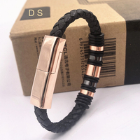 Gelang Kulit Tembaga Murni Logo Kustom 20cm Kabel Data Pengisian Daya USB Tipe-C dengan Lapisan Emas 24K untuk Penggunaan Earphone IOS/Android