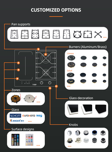 เตาแก๊สและเตาแม่เหล็กไฟฟ้าแบบไฮบริด4ซม. เครื่องใช้ในบ้านเตาแก้วขนาด60ซม. สินค้าใหม่จากประเทศจีน - Product Image 2