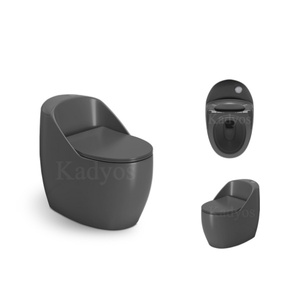 WC monobloc en céramique de haute qualité KD-25CTA, couleur gris, émaillé, à double chasse, forme <span class=keywords><strong>escargot</strong></span>, pour salle de bain occidentale - Product Image 1