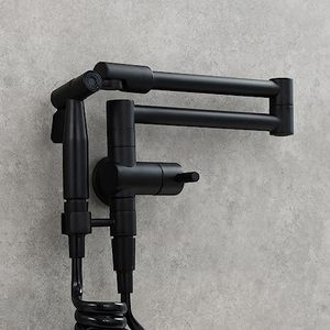 Современный черный кухонный смеситель с одной ручкой, 360 ° - Product Image 5