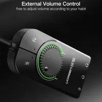UGREEN USB-Soundkarte Externe Soundkarte mit Lautstärke regler USB auf 3,5-mm-Buchse Audio-Adapter für Windows
