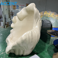 Fauteuil de loisirs géant en fibre de verre en forme de coquillage, mobilier artistique personnalisé, fauteuil sculptural de luxe pour intérieur, station balnéaire, aquarium