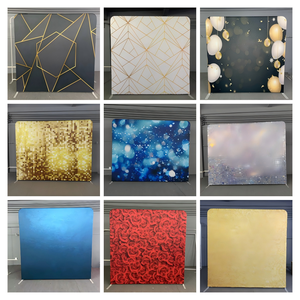 カスタムプレミアムシマー写真ブースバックドロップスタンド軽量8 * 8ftポータブルアルミバンケットバックパネル結婚式用 - Product Image 5