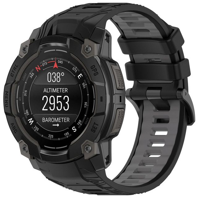 Wholesales 2025 Double Color Sport Bands for Garmin Instinct 3 45mm 50mm Soft Silicone Waterproof Replacement Strap Band