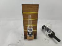 Porte-présentateur de bouteille de vin éclairé par LED de bière en bois présentoir personnalisé casier à vin en bois